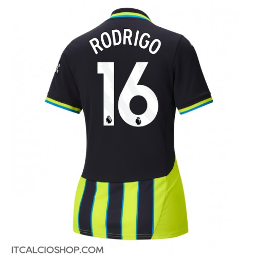 Manchester City Rodri Hernandez #16 Seconda Maglia Femmina 2024-25 Manica Corta